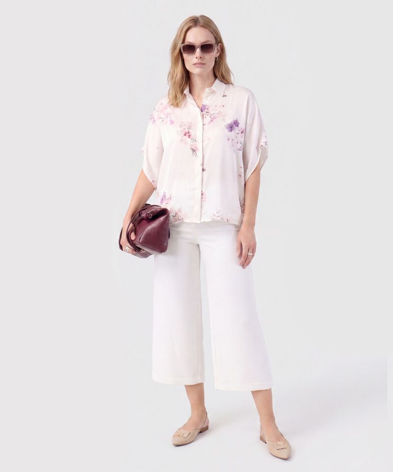 Blusa Manga Corta Fluida Mujer