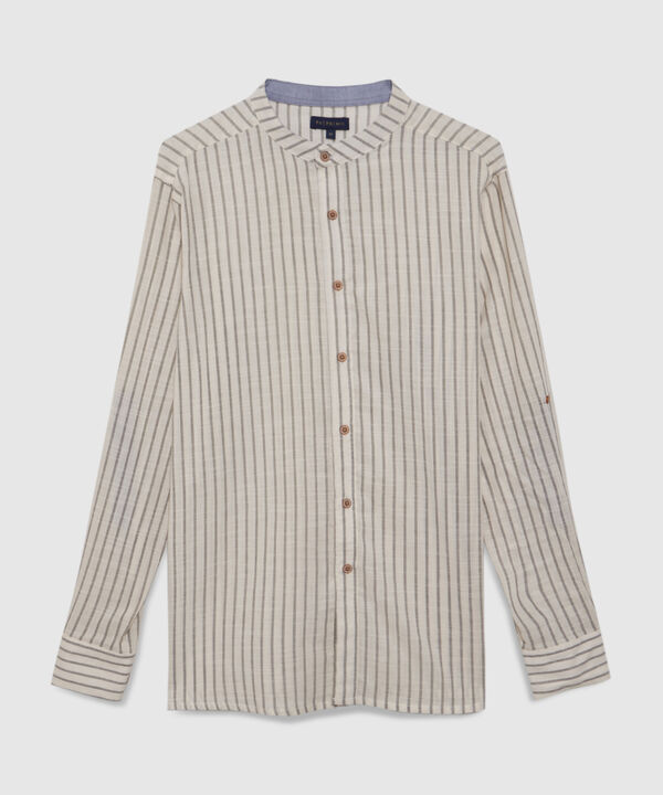 Camisa Manga Larga Cuello Neru Unicolor