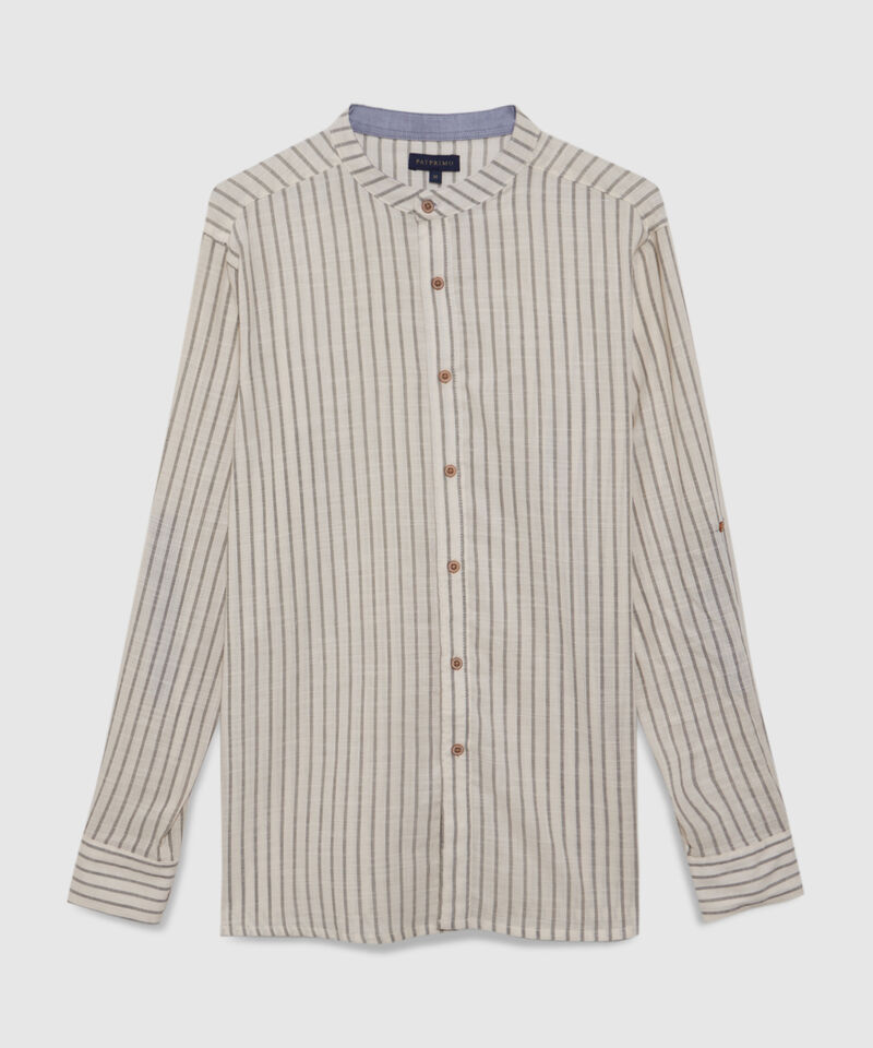 Camisa Manga Larga Cuello Neru Unicolor