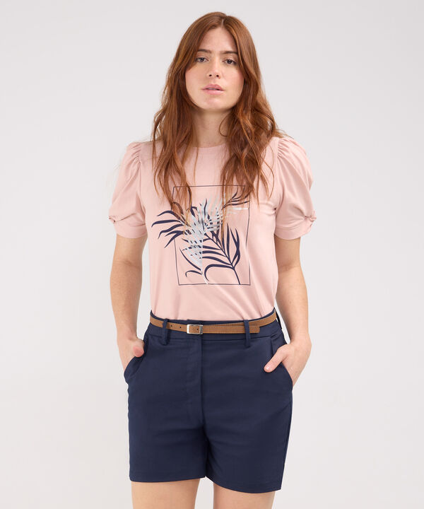 Camiseta Con Screen En Frente  Escote Redondo