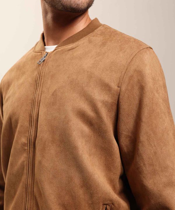 Chaqueta Bomber de Tela Lisa para Hombre Casual