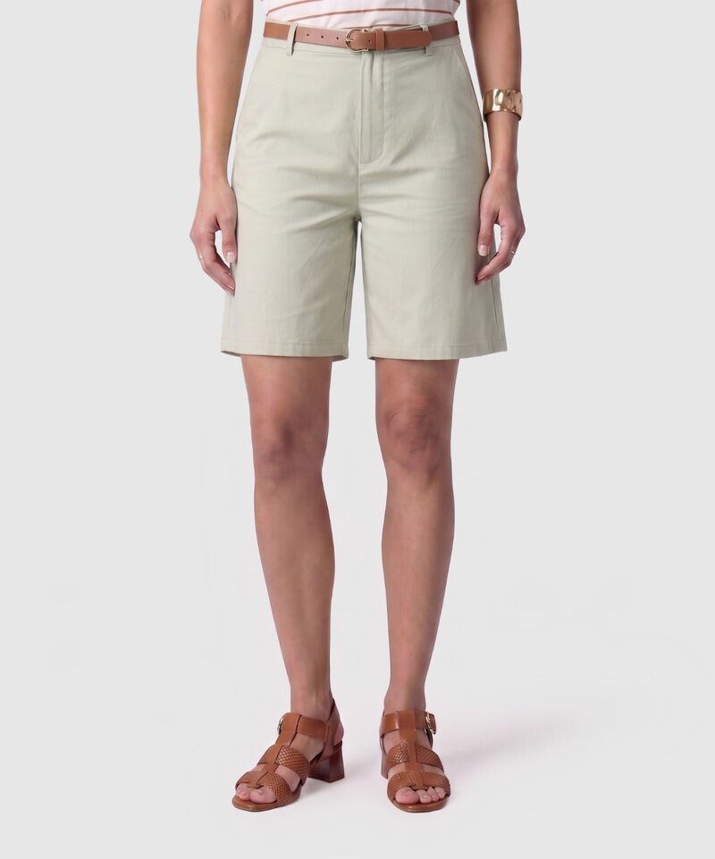 Bermuda Larga Unicolor Para Mujer