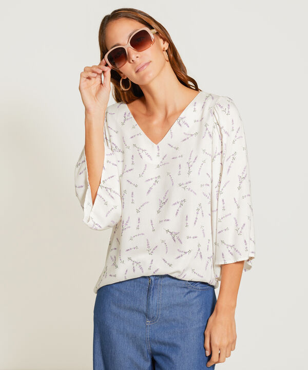Blusa Con Mangas Fluidas Para Mujer image number null