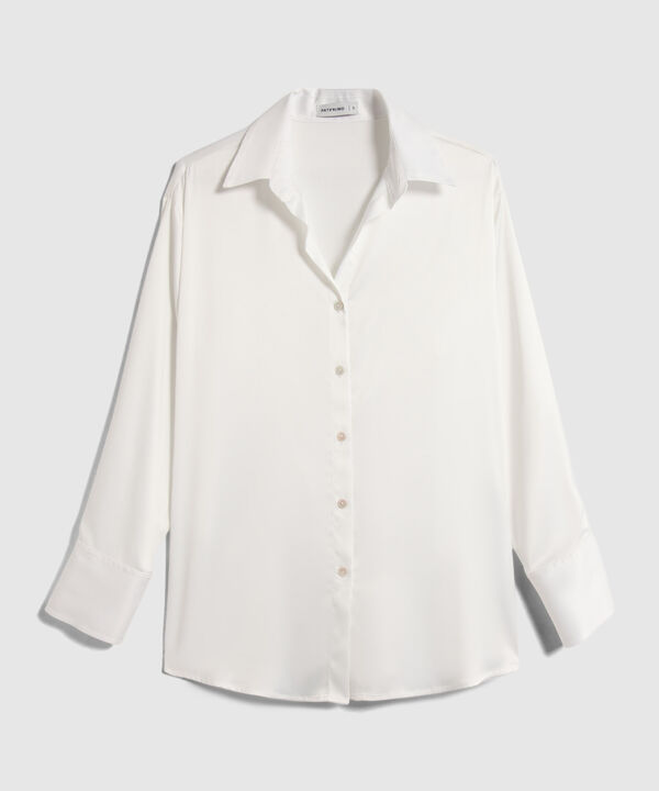 Camisa Unicolor Satinada  image number null