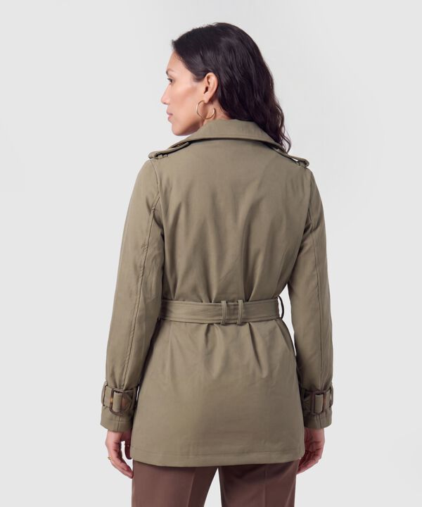 Chaqueta Cruzada Con Cintur&oacute;n Para Mujer