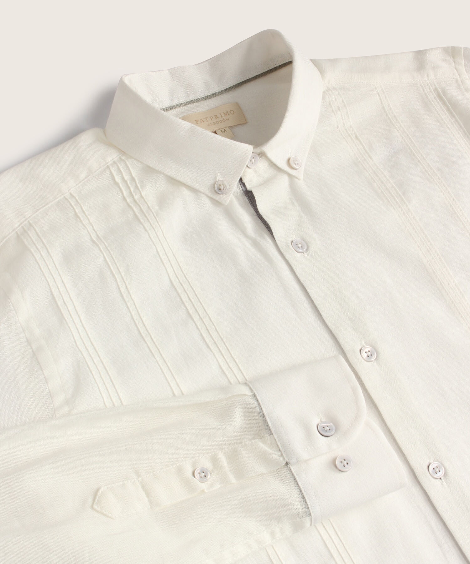 Camisa Guayabera Manga Larga Cuello Camisero