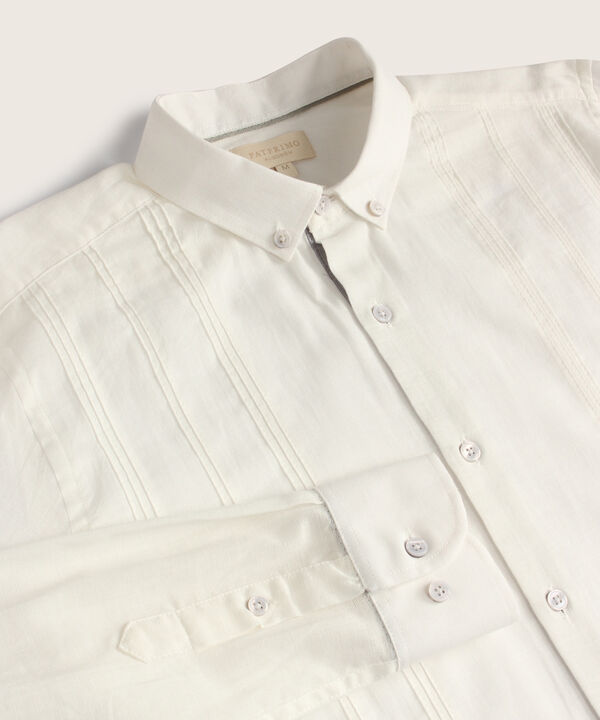 Camisa Guayabera Manga Larga Cuello Camisero