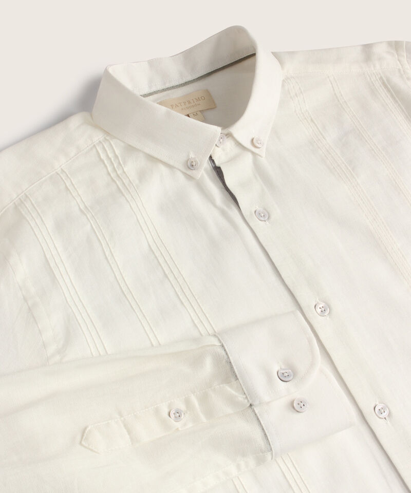 Camisa Guayabera Manga Larga Cuello Camisero