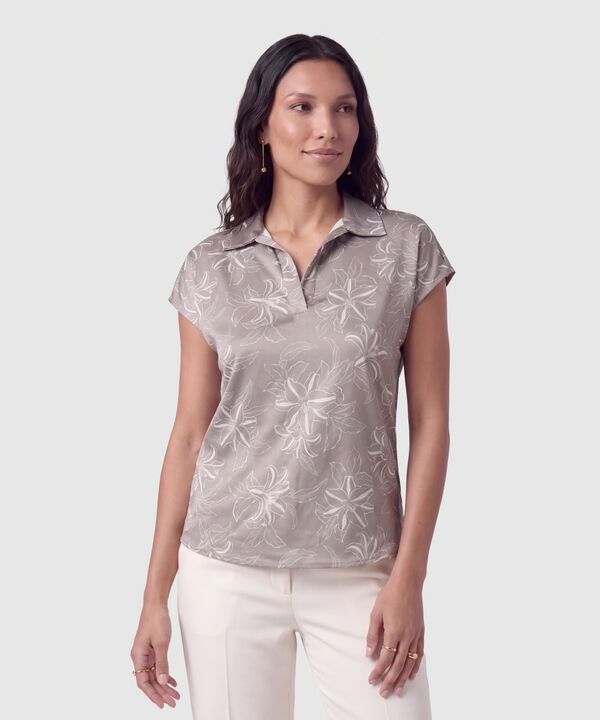 Blusa Manga Corta Con Solapa Para Mujer image number null