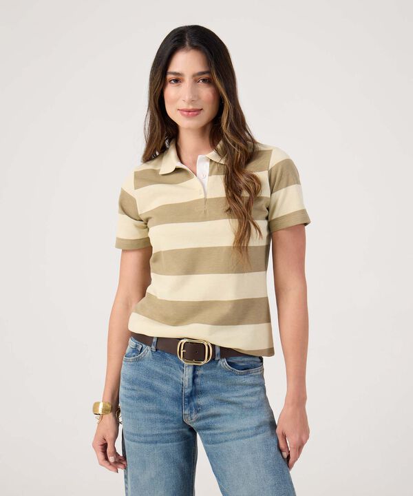 Polo Estampada Manga Corta Con Cuello Tejido Sin Bolsillo image number null