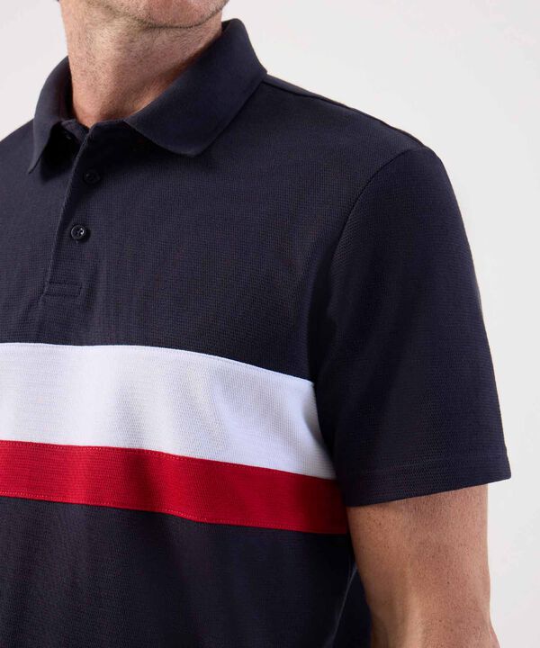 Polo Deportivo de Algodón con Banda Horizontal Para Hombre image number null