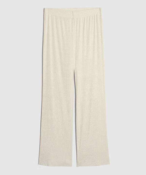 Pantalon Fluido Plisado Unicolor