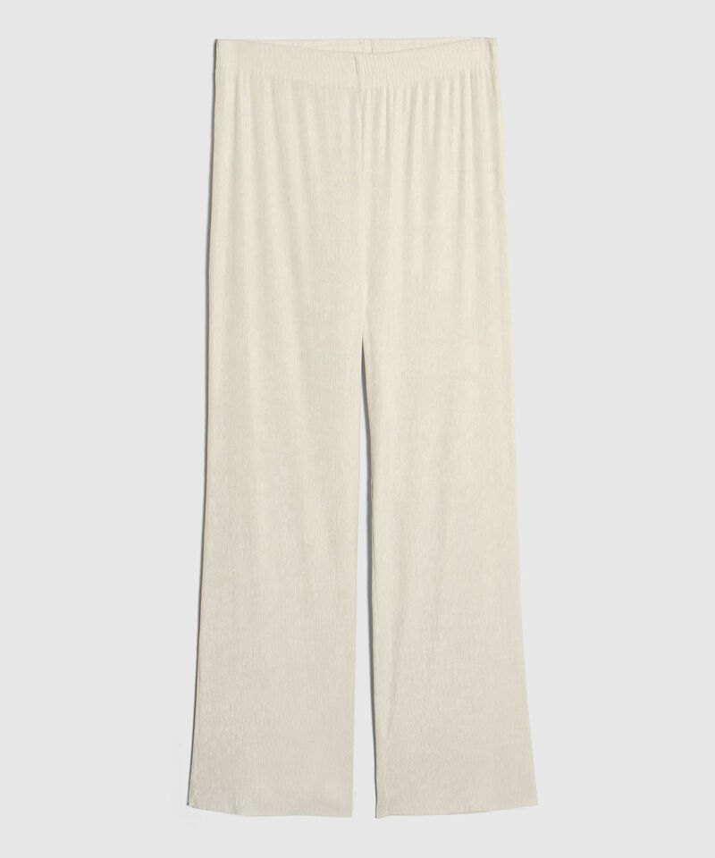 Pantalon Fluido Plisado Unicolor