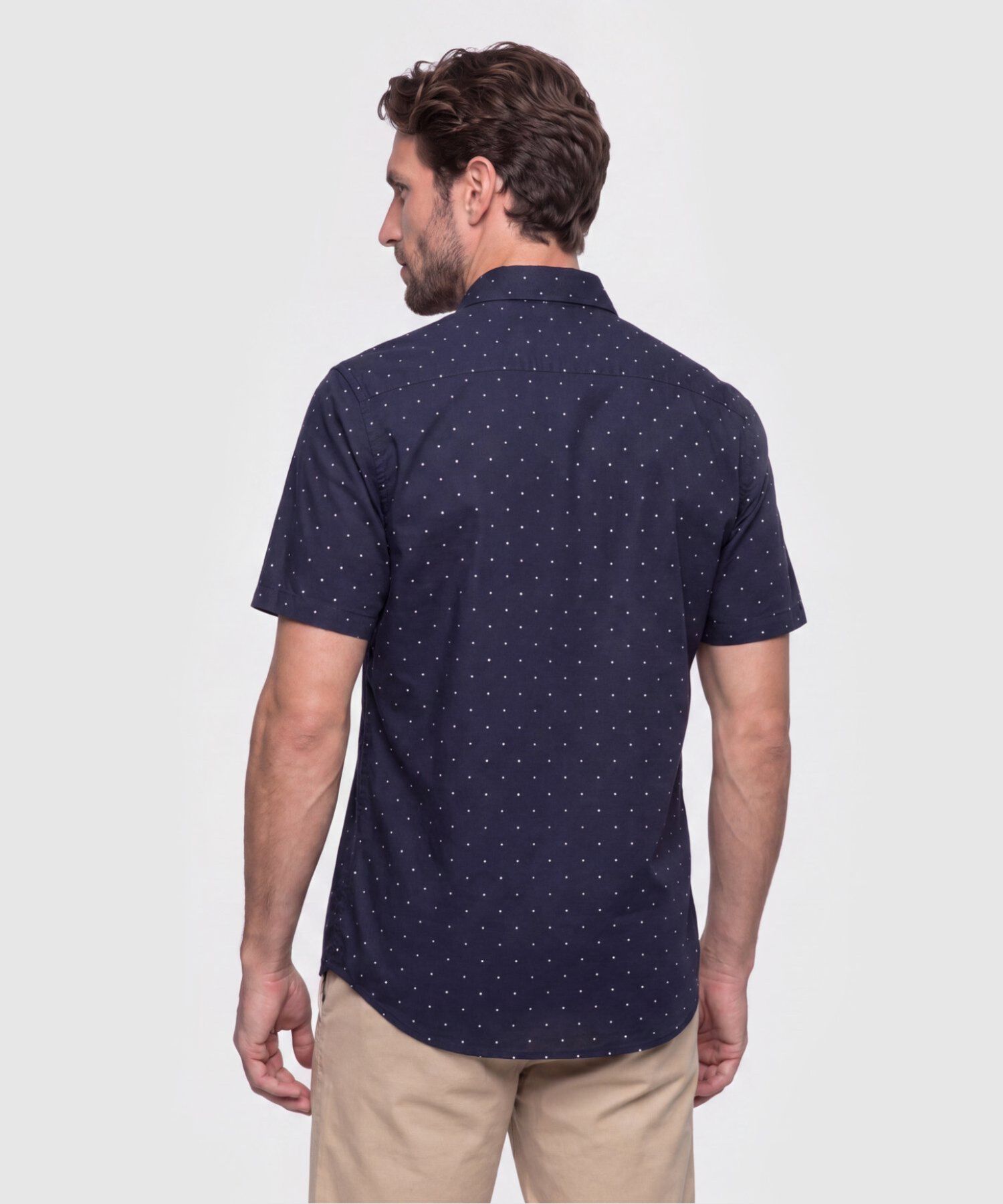 Camisa Manga Corta En Miniprints Con Bolsillo