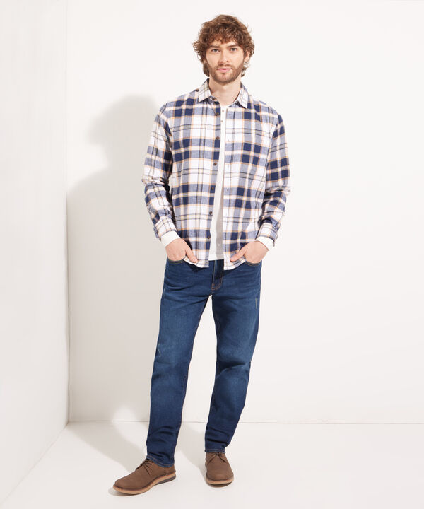 Camisa Manga Larga Regular Con Bolsillos A Cuadros