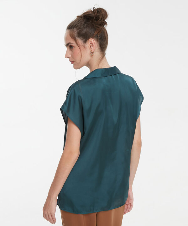 Blusa A Manga Corta Corrida