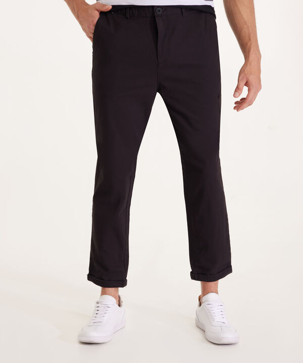 Pantalon Unicolor Chino Con El&aacute;stico En Pretina image number null