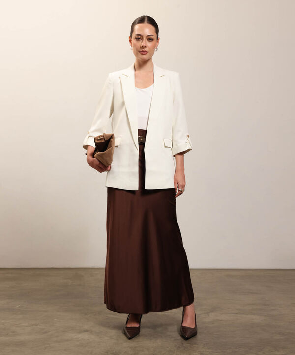 Blazer Unicolor Con Solapa