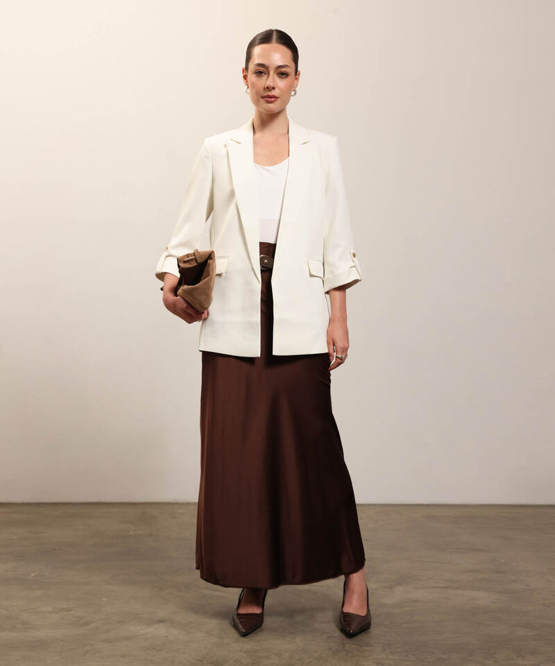 Blazer Unicolor Con Solapa