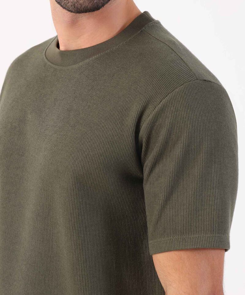 Camiseta Texturizada De Cuello Redondo Para Hombre