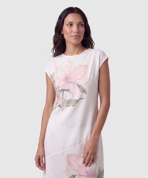 Vestido Largo Manga Rodada Para Mujer