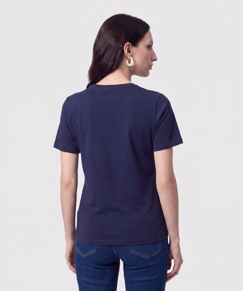 Camiseta Estampada de Cuello Redondo Para Mujer