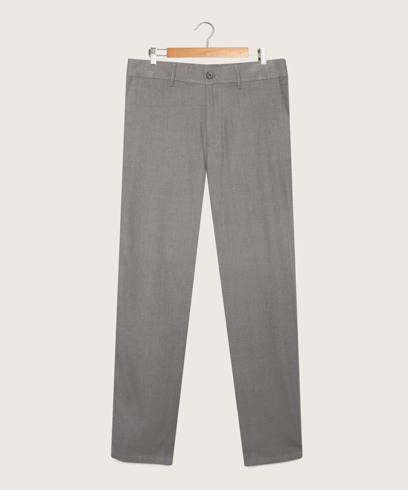 Pantalon Chino Textura Con Bolsillos De Tapa Traseros