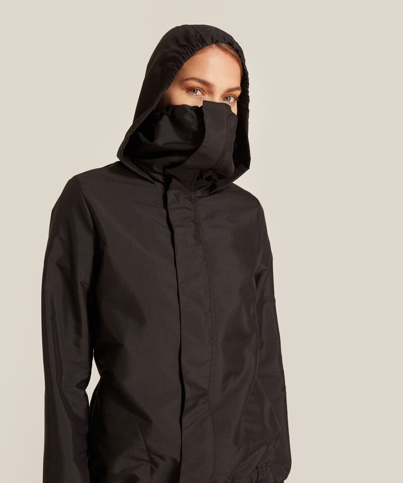 Chaqueta Rompevientos Con Capucha Y Tapabocas Integrado Mujer