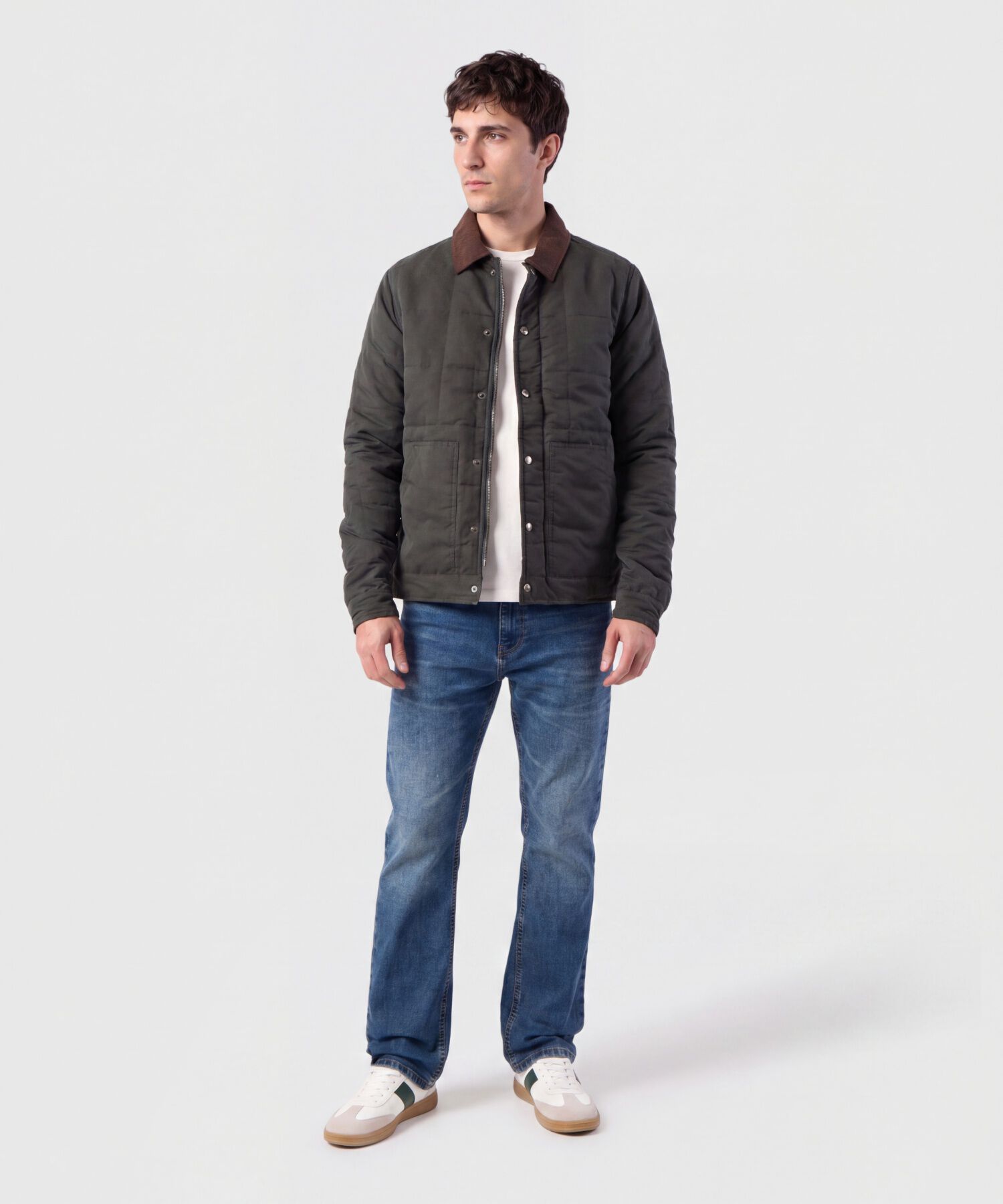 Chaqueta Acolchada con Pana Para Hombre
