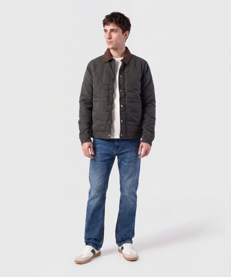 Chaqueta Acolchada con Pana Para Hombre