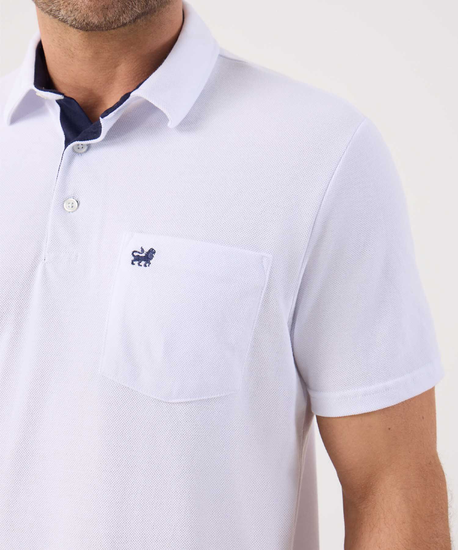 Polo Unicolor, Cuello Duro Con Bolsillo Y Silueta Regular Fit Naranja