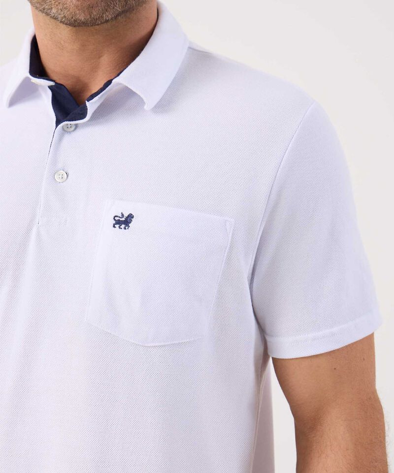 Polo Unicolor, Cuello Duro Con Bolsillo Y Silueta Regular Fit Naranja