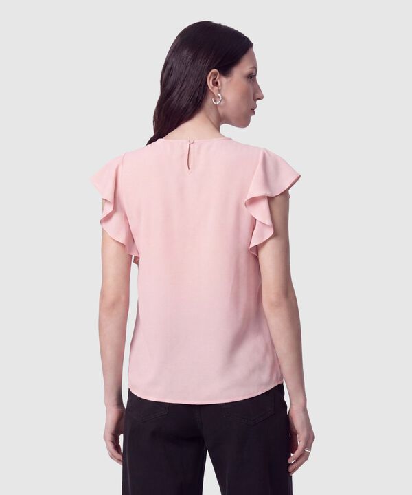 Blusa con Mangas de Volantes Mujer