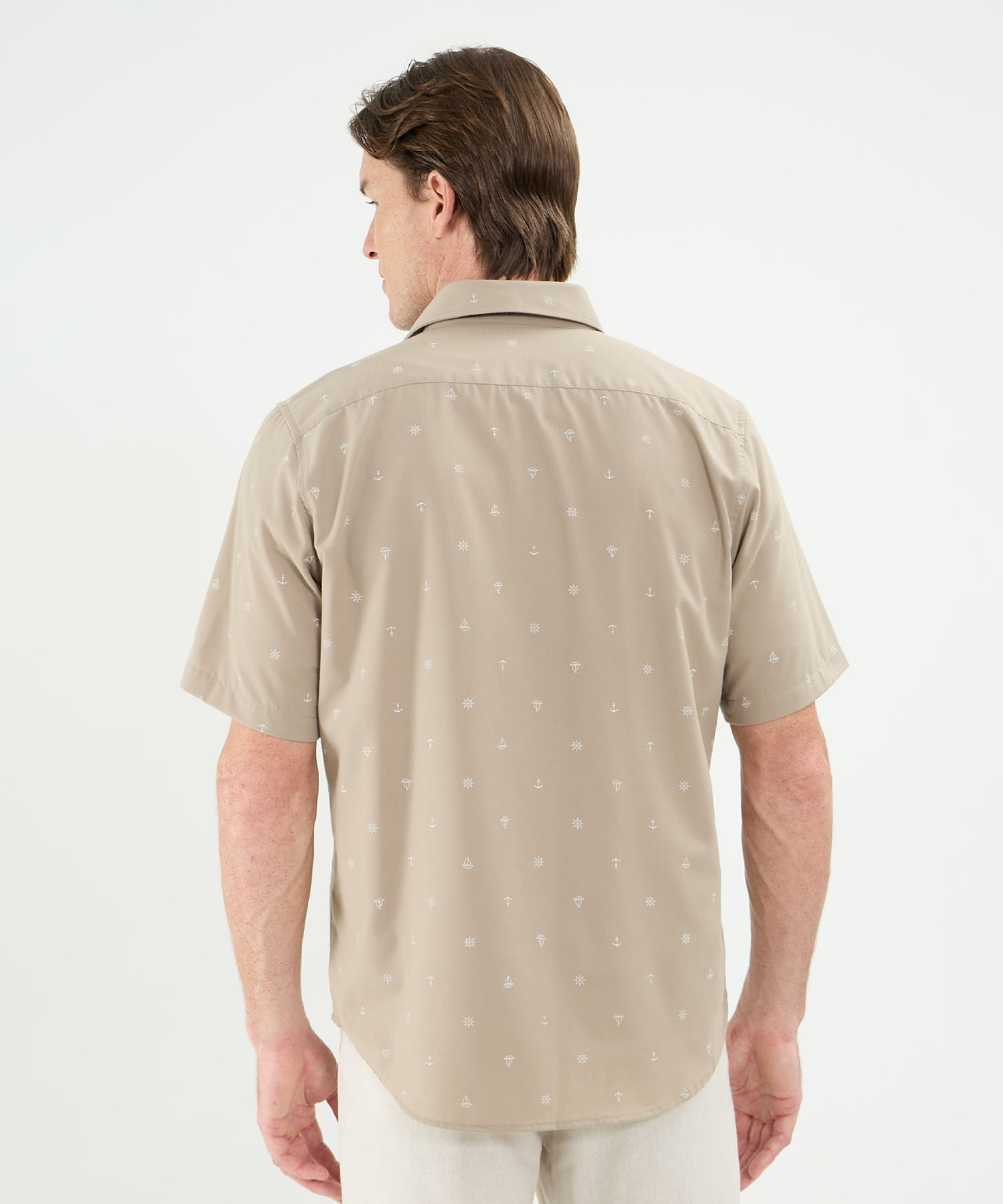 Camisa Manga Corta Estampada Con Bolsillo
