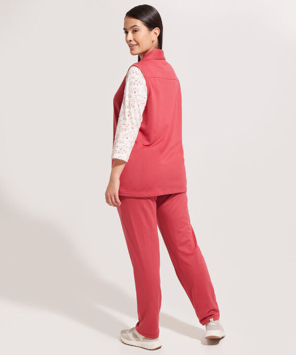 Sudadera Unicolor Con Bolsillos En Chaleco Camiseta Estampada