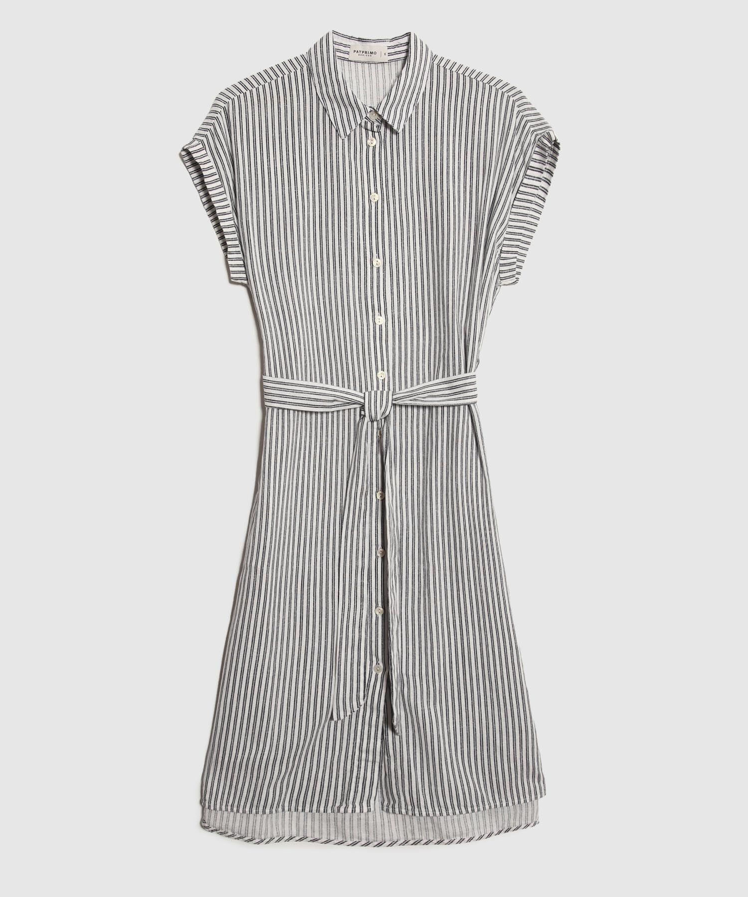 Vestido Camisero en Efecto Lino