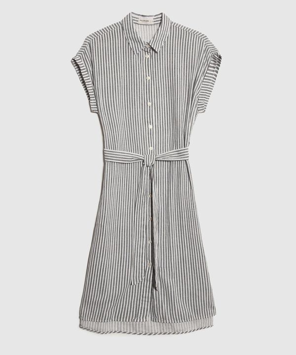 Vestido Camisero en Efecto Lino