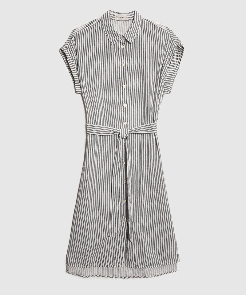 Vestido Camisero en Efecto Lino