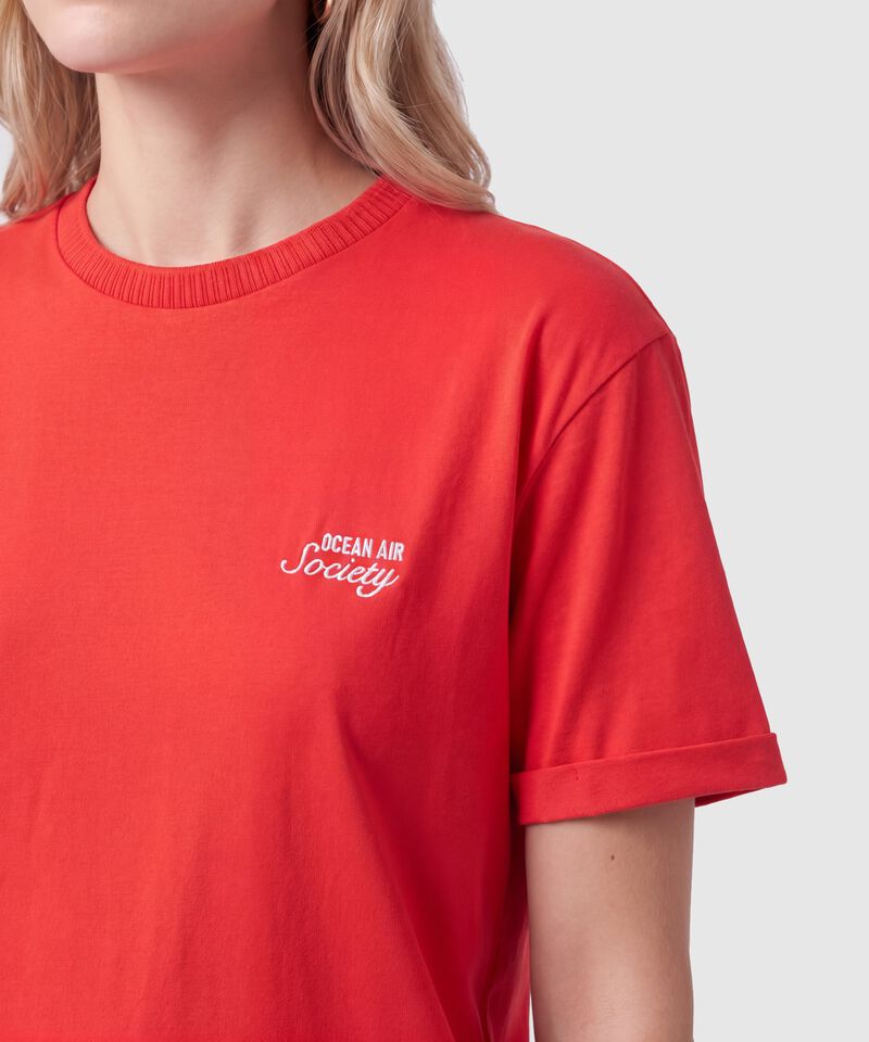 Camiseta Con Estampado En Pecho Para Mujer