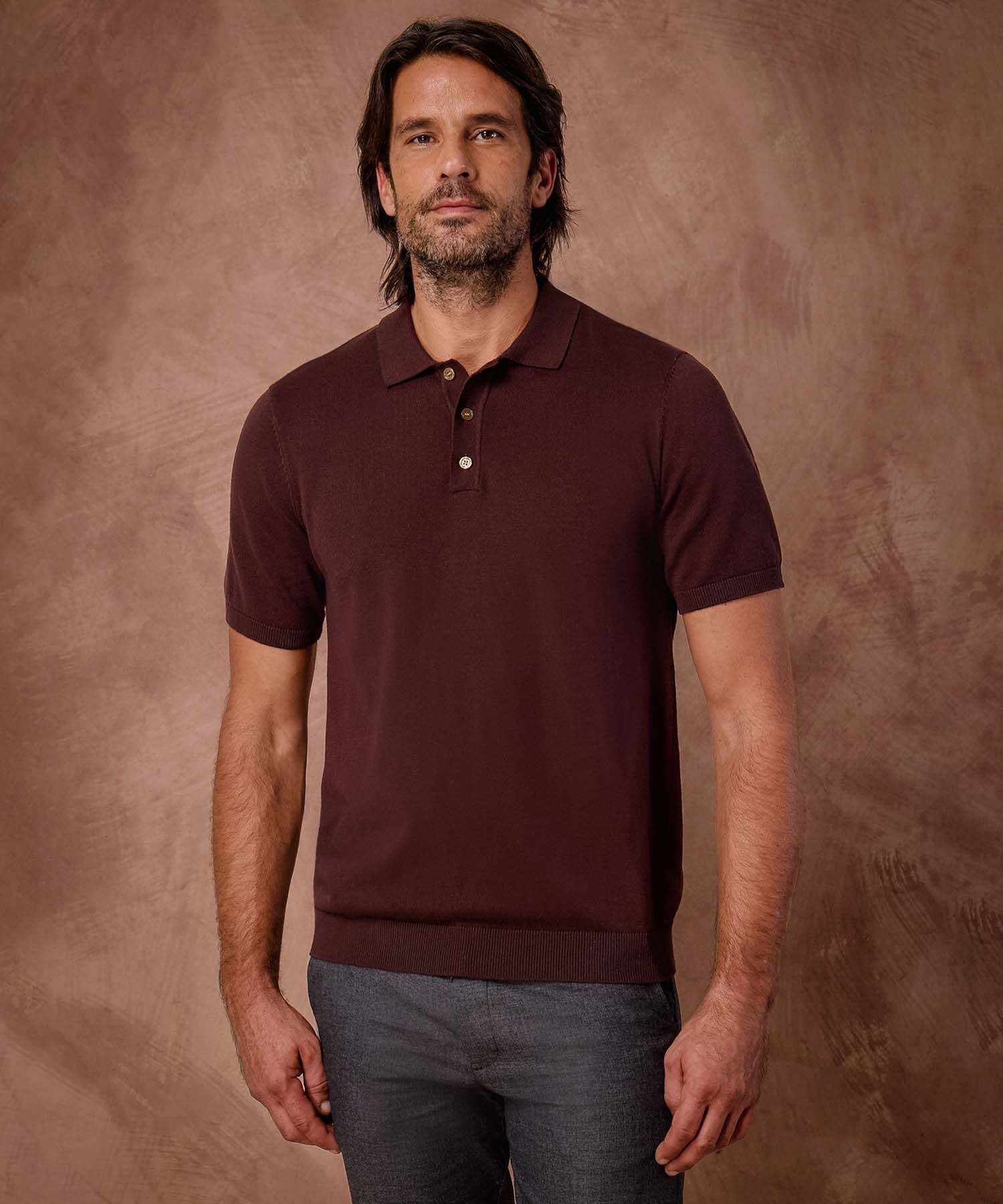 Polo De Punto Manga Corta Estilo Clásico Para Hombre