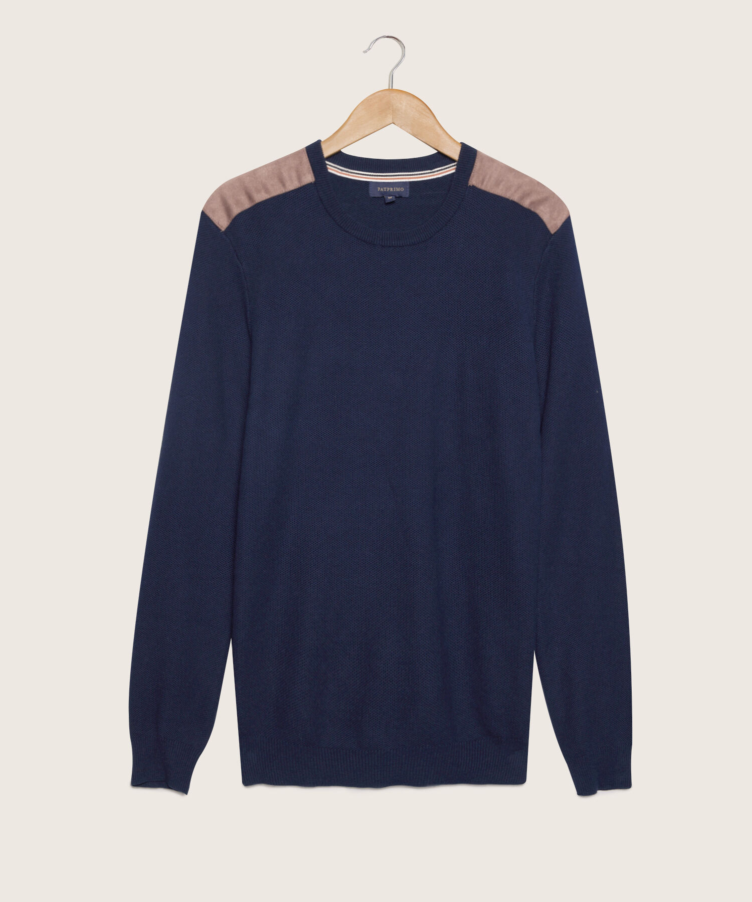 Saco Cuello Redondo Con Piezas En Hombros
