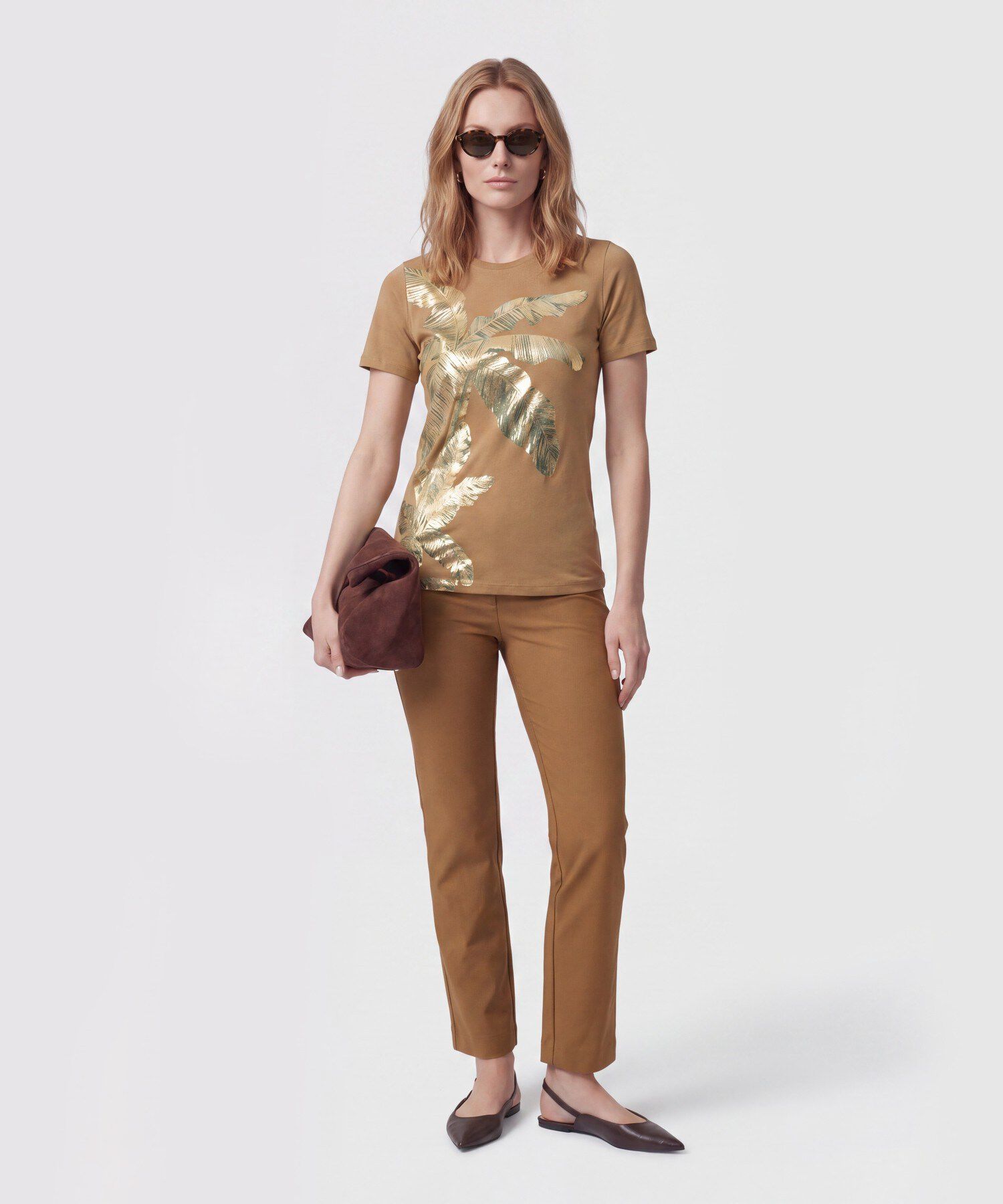 Camiseta De Cuello Redondo Para Mujer