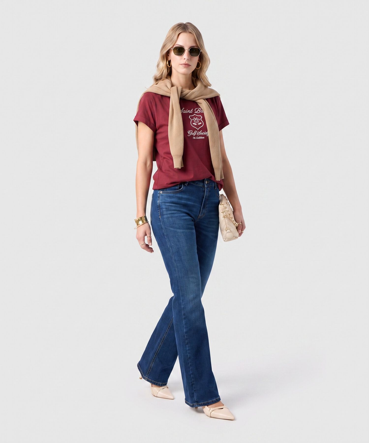 Camiseta Estampada Manga Corta Para Mujer