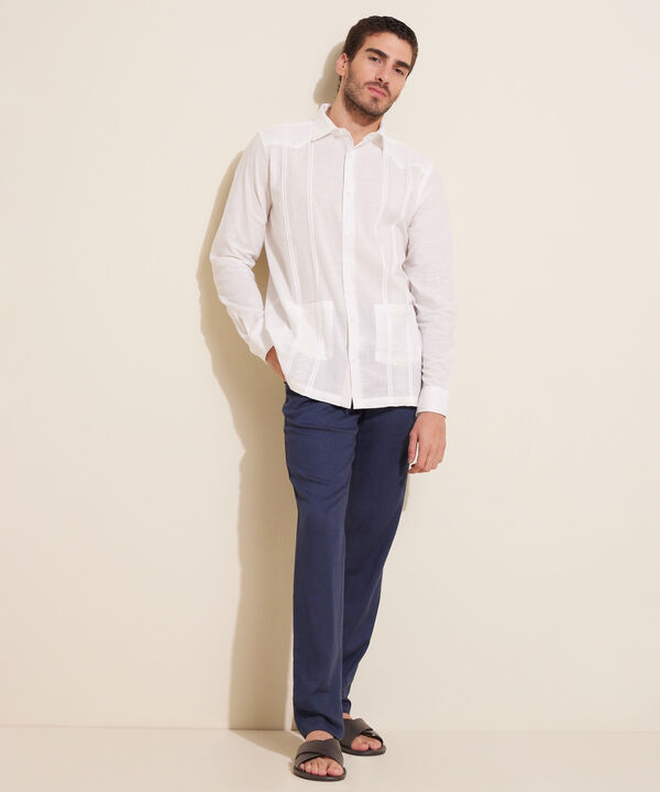 Camisa Guayabera Manga Larga Con Bolsillo image number null