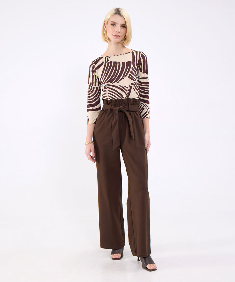 Pantalon Unicolor Con Cinturon