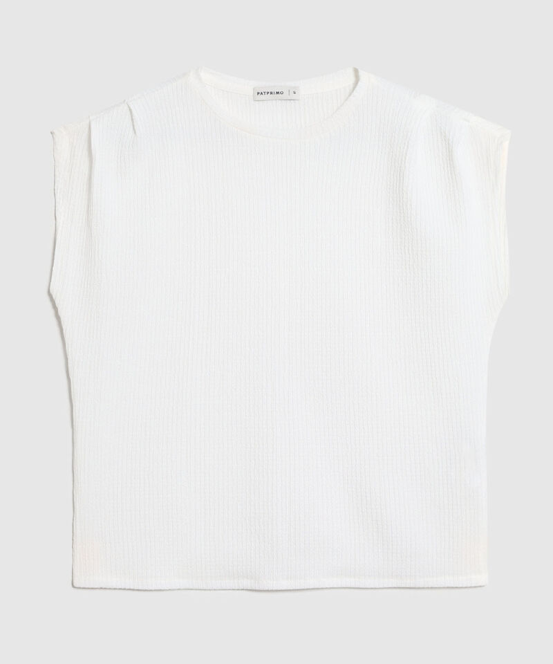 Camiseta Texturizada Con Hombro Ca&iacute;do Para Mujer