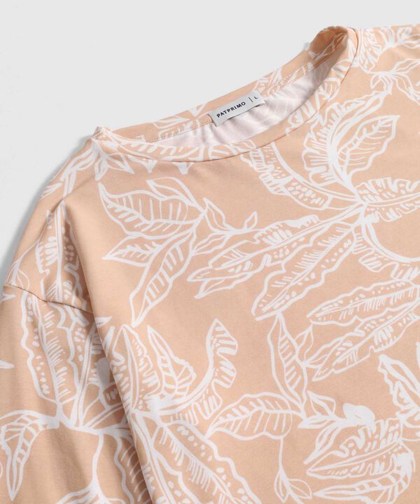 Camiseta Mujer Estampada Manga 3/4 Abullonada image number null