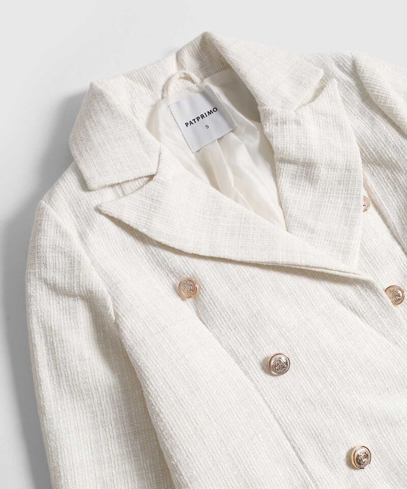 Blazer de Doble Abotonadura en Tweed para Mujer