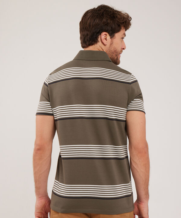 Polo Cuello Duro,  Textura, Regular Fit Con Bolsillo, Magia En El Caribe