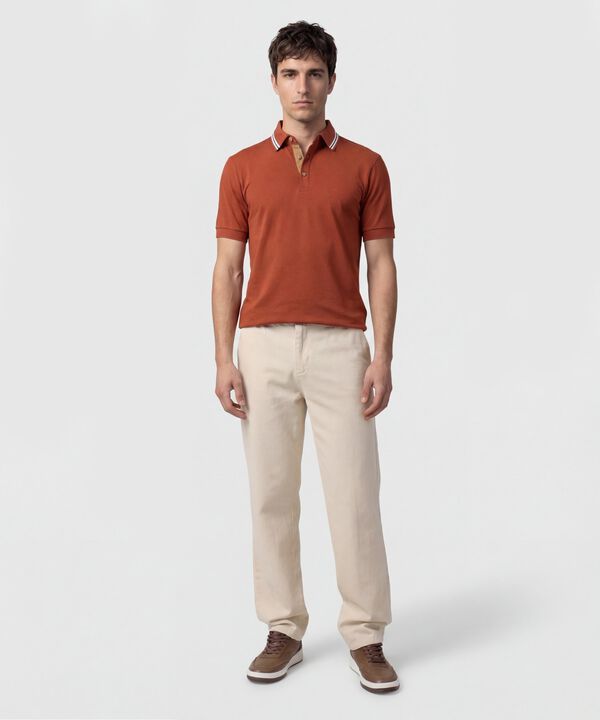 Polo Con Pechera En Contraste Para Hombre